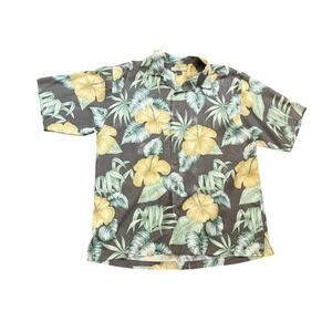 Tommy Bahama Mens Silk Hawaiian Shirt Aloha Floral Print  Up L